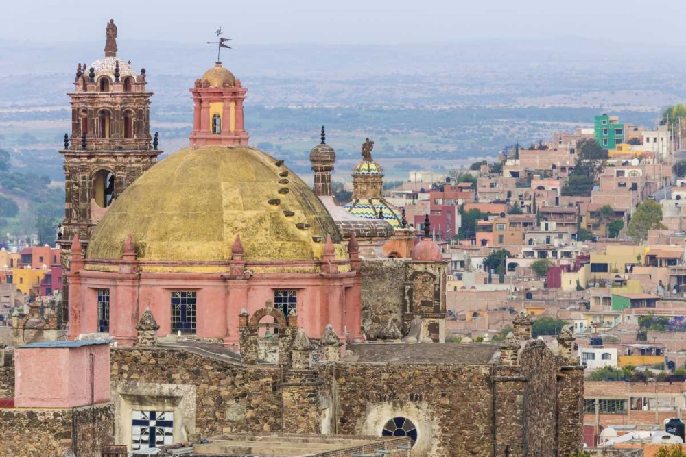 Mexico Overview of church dome and city